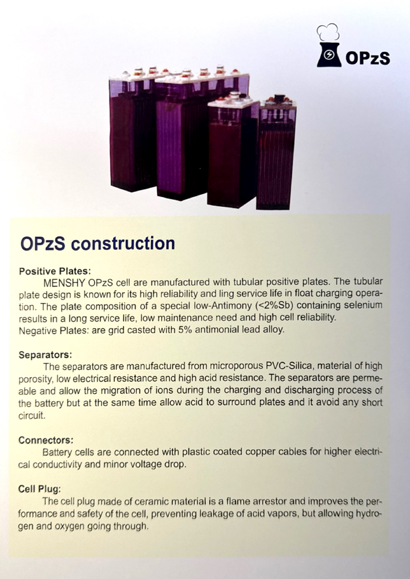 VOLTEER OPzS battery construction catalogue